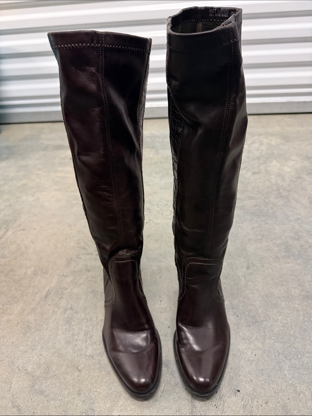 Franco Sarto Vintage Y2K Tall Leather Knee-High Boots in Dark Brown